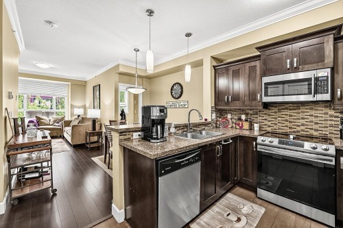 411-13897 Fraser Highway, Surrey, BC - Indoor Photo Showing Kitchen With Double Sink With Upgraded Kitchen