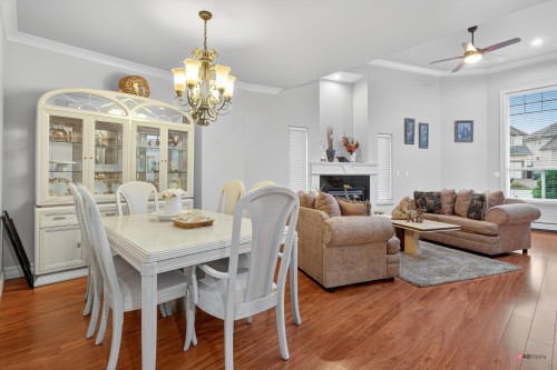 6418 137A Street, Surrey, BC - Indoor Photo Showing Dining Room With Fireplace