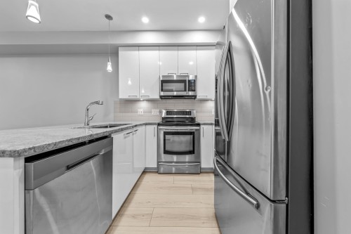 208-20175 53 Avenue, Langley, BC - Indoor Photo Showing Kitchen With Stainless Steel Kitchen With Upgraded Kitchen