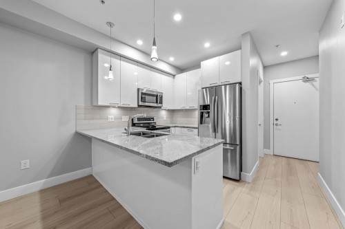 208-20175 53 Avenue, Langley, BC - Indoor Photo Showing Kitchen With Stainless Steel Kitchen With Double Sink With Upgraded Kitchen