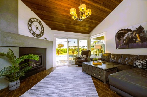 9837 Mckinnon Crescent, Langley, BC - Indoor Photo Showing Living Room With Fireplace