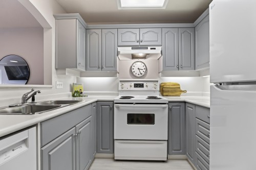109-17727 58 Avenue, Surrey, BC - Indoor Photo Showing Kitchen With Double Sink