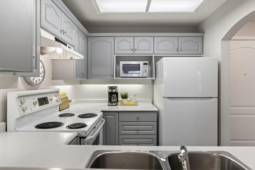 109-17727 58 Avenue, Surrey, BC - Indoor Photo Showing Kitchen With Double Sink
