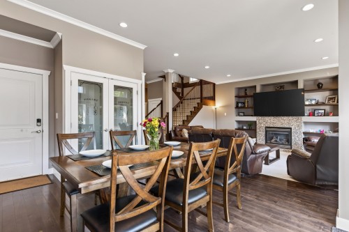 19160 69 Avenue, Surrey, BC - Indoor Photo Showing Dining Room With Fireplace