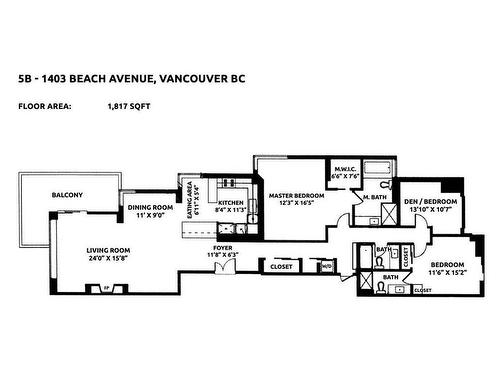 5B 1403 Beach Avenue, Vancouver, BC 