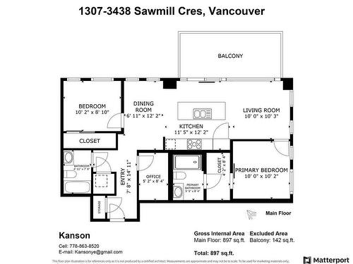 1307 3438 Sawmill Crescent, Vancouver, BC 