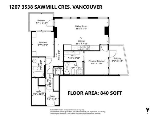 1207 3538 Sawmill Crescent, Vancouver, BC 