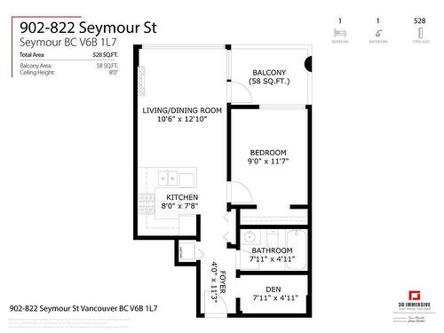 902 822 Seymour Street, Vancouver, BC 