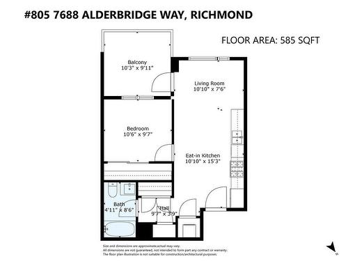 805 7688 Alderbridge Way, Richmond, BC 