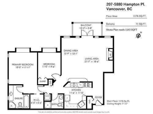 207 5880 Hampton Place, Vancouver, BC 