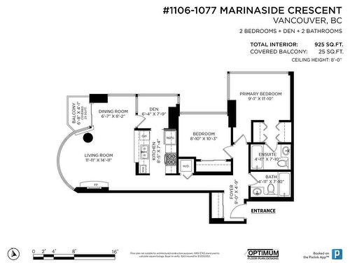 1106 1077 Marinaside Crescent, Vancouver, BC 