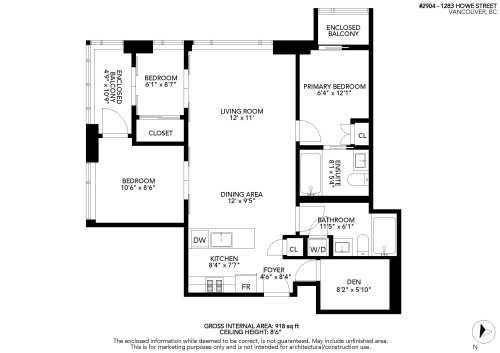 2904-1283 Howe Street, Vancouver, BC 