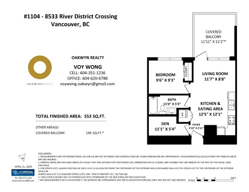 1104-8533 River District Crossing, Vancouver, BC 