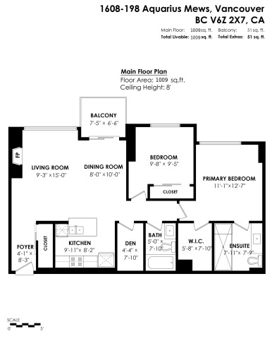 1608-198 Aquarius Mews, Vancouver, BC 
