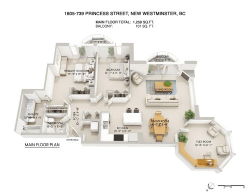 1605-739 Princess Street, New Westminster, BC 