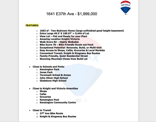 1641 37Th Avenue E, Vancouver, BC 