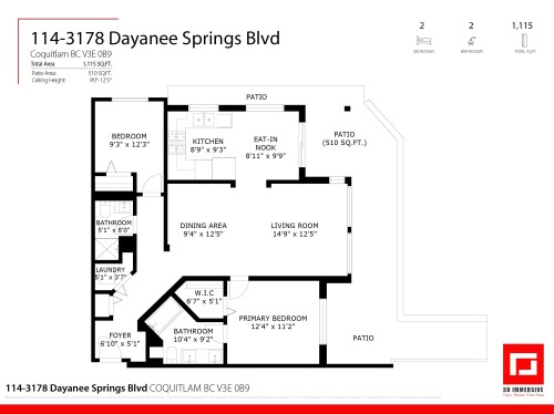 114-3178 Dayanee Springs Boulevard, Coquitlam, BC 