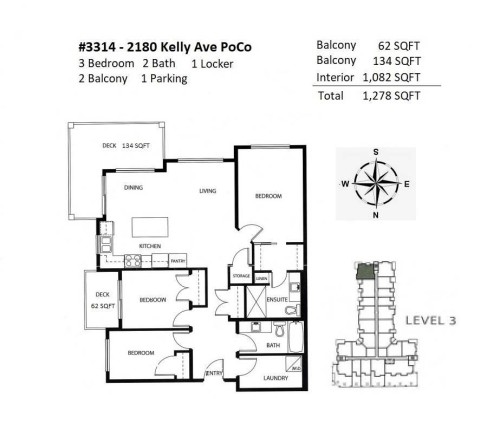 3314-2180 Kelly Avenue, Port Coquitlam, BC 