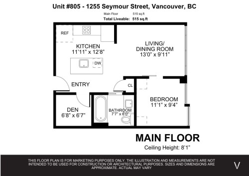 805-1255 Seymour Street, Vancouver, BC 