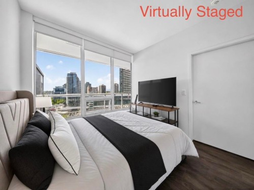 808-1955 Alpha Way, Burnaby, BC - Indoor Photo Showing Bedroom