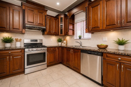 7202 Ross Street, Vancouver, BC - Indoor Photo Showing Kitchen With Double Sink