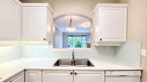 211-2985 Princess Crescent, Coquitlam, BC - Indoor Photo Showing Kitchen With Double Sink