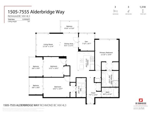 1505-7555 Alderbridge Way, Richmond, BC 