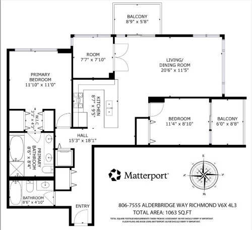 806-7555 Alderbridge Way, Richmond, BC 