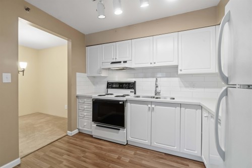 202-1148 Westwood Street, Coquitlam, BC - Indoor Photo Showing Kitchen With Double Sink