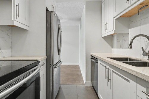 203-1611 3Rd Avenue E, Vancouver, BC - Indoor Photo Showing Kitchen With Stainless Steel Kitchen With Double Sink