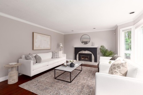 3557 36Th Avenue W, Vancouver, BC - Indoor Photo Showing Living Room With Fireplace