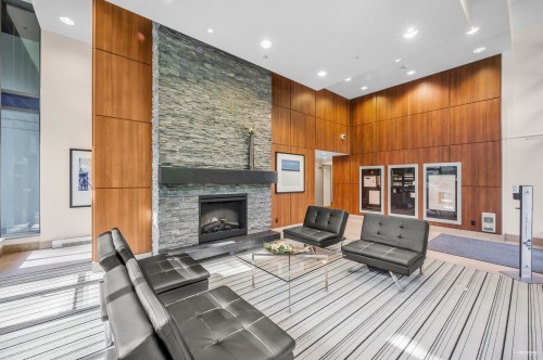 1007-9222 University Crescent, Burnaby, BC - Indoor With Fireplace