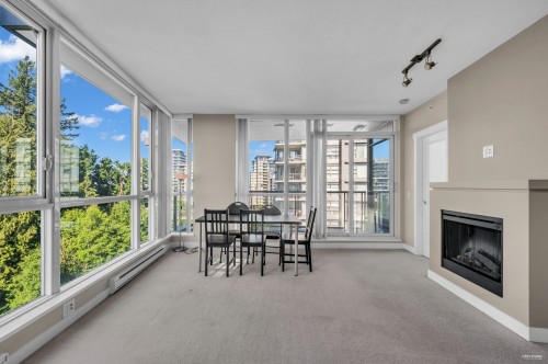 1007-9222 University Crescent, Burnaby, BC - Indoor With Fireplace