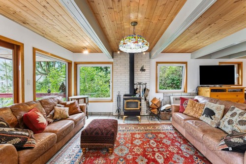 12 & 13 Coldwell Beach, North Vancouver, BC - Indoor Photo Showing Living Room With Fireplace