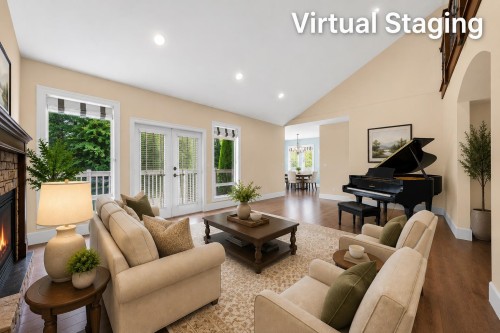 1499 Johnson Street, Coquitlam, BC - Indoor Photo Showing Living Room With Fireplace