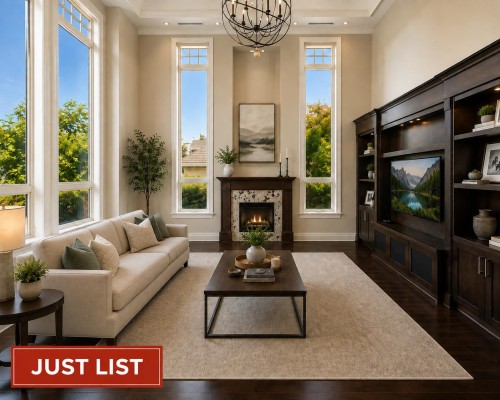 5828 Gibbons Drive, Richmond, BC - Indoor Photo Showing Living Room With Fireplace