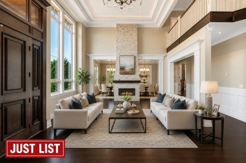 5828 Gibbons Drive, Richmond, BC - Indoor Photo Showing Living Room With Fireplace