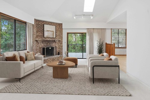 2030 Jordan Drive, Burnaby, BC - Indoor Photo Showing Living Room With Fireplace