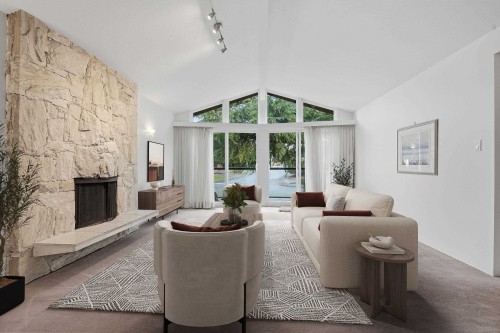2030 Jordan Drive, Burnaby, BC - Indoor Photo Showing Living Room With Fireplace