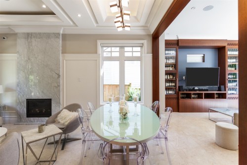 3708 35Th Avenue W, Vancouver, BC - Indoor Photo Showing Dining Room With Fireplace