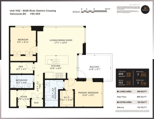 1102-8538 River District Crossing, Vancouver, BC 