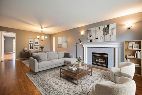 7231 Lucas Road, Richmond, BC - Indoor Photo Showing Living Room With Fireplace
