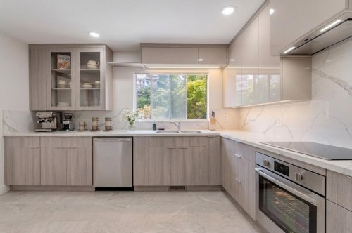 2087 Harrison Drive, Vancouver, BC - Indoor Photo Showing Kitchen With Double Sink With Upgraded Kitchen