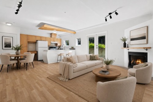 3027 7Th Avenue W, Vancouver, BC - Indoor Photo Showing Living Room With Fireplace