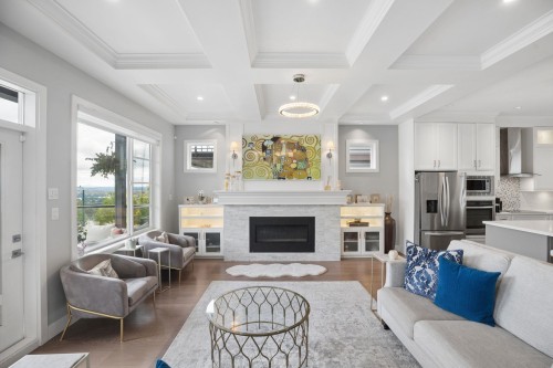 1402 Shay Street, Coquitlam, BC - Indoor Photo Showing Living Room With Fireplace