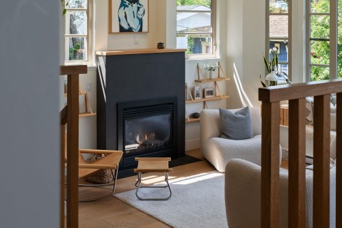 3261 2Nd Avenue W, Vancouver, BC - Indoor Photo Showing Living Room With Fireplace