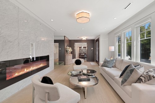 1407 33Rd Avenue W, Vancouver, BC - Indoor Photo Showing Living Room With Fireplace