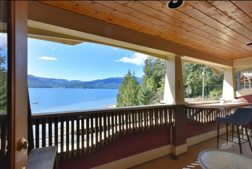 7545 Islets Place, Sechelt, BC - Outdoor With Body Of Water With Deck Patio Veranda With Exterior