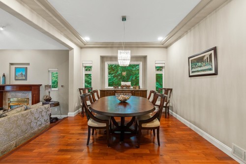 2264 Sorrento Drive, Coquitlam, BC - Indoor Photo Showing Dining Room With Fireplace