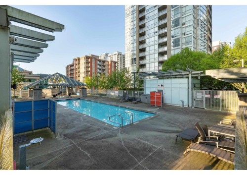 3401-2968 Glen Drive, Coquitlam, BC - Outdoor With In Ground Pool
